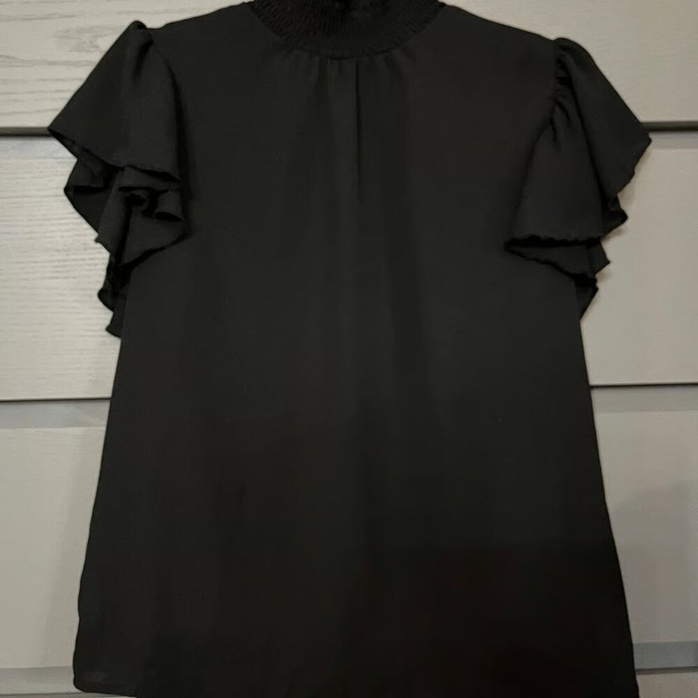 Women's Collar Cap Sleeve Office Blouse size M - Picture 4 of 5